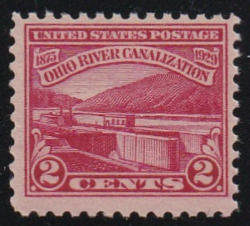# 681 (1929) Ohio River Canals - Sgl, FVF MNH [3]