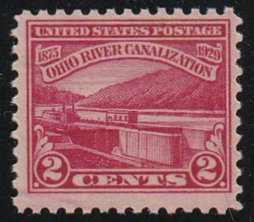 # 681 (1929) Ohio River Canals - Sgl, FVF MNH [4]