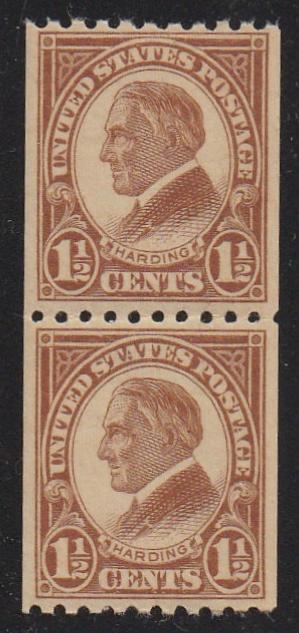# 605 (1925) Harding - Coil pr, VF/XF MNH [3]