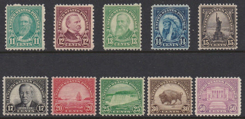 # 692-701 (1931) 4th Bureau Rotary Issues - Sgls, Set/10, MNH