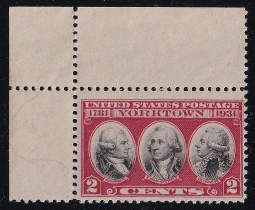 # 703 (1931) Yorktown - Sgl, UL mgn, FVF MNH