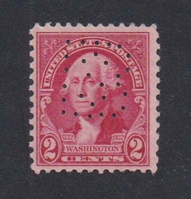 # 707 (1932) Washington Portraits - Perfin sgl, MNH