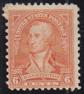 # 711 (1932) Washington Portraits - Sgl, Fine MH, tear