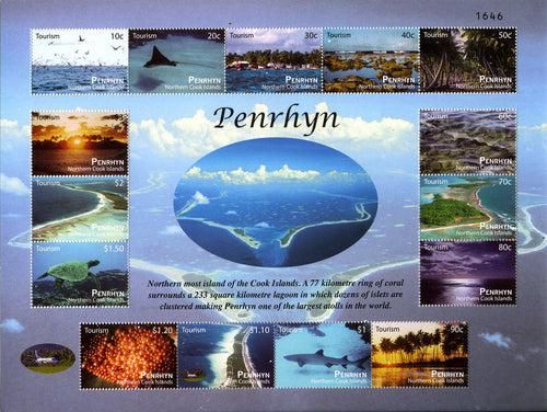 Penrhyn Island Aerial Views Sheetlet -- Numbered Edition