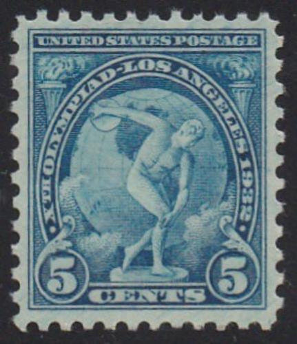# 719 (1932) Olympic Games, Discus - Sgl, VF MNH