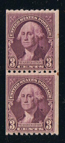 722 (1932) Washington - Coil pr, F MNH, spot