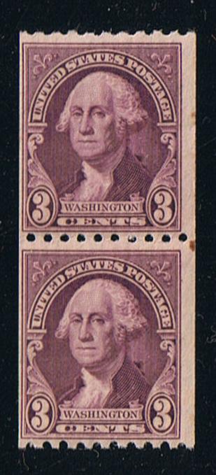 722 (1932) Washington - Coil pr, F MNH, spot