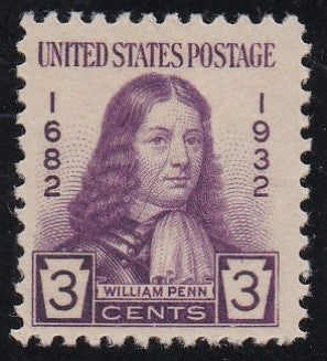 # 724 (1932) William Penn - Sgl, FVF MNH