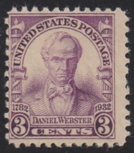 # 725 (1932) Webster - Sgl, Fine MNH