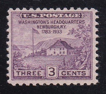 # 727 (1933) Washington Newburgh Headqtrs - Sgl, FVF MNH