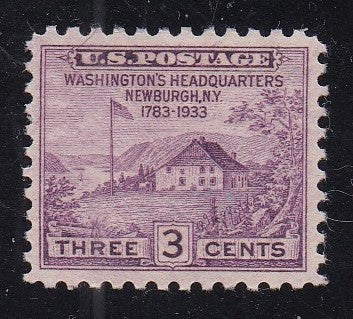 # 727 (1933) Washington Newburgh Headqtrs - Sgl, VF MNH