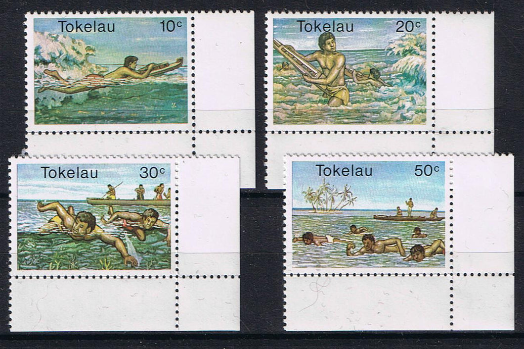Tokelau # 73-76 (1980) Swimming - Sgls, Set/4, MNH