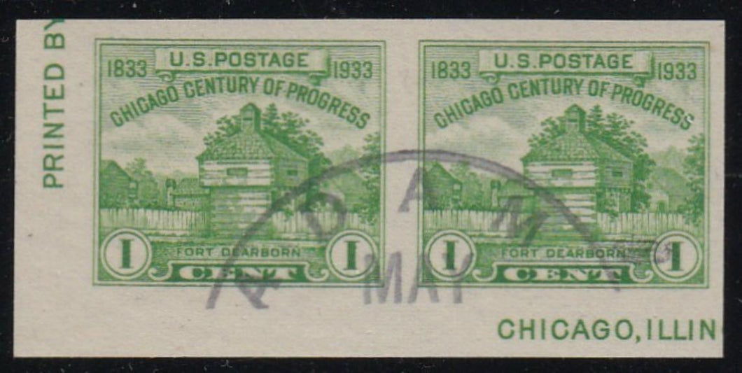 # 730a (1933) APS Souvenir Sheet - Pair, Used