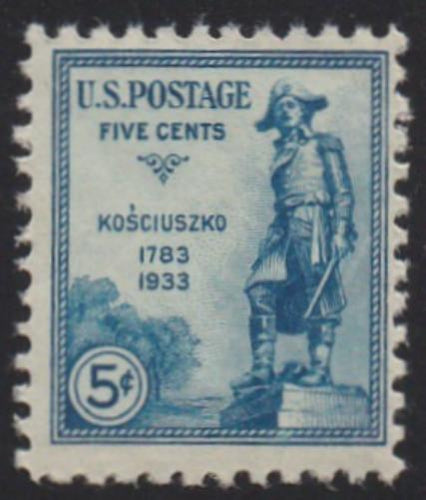 # 734 (1933) Kosciuszko - Sgl, FVF MNH