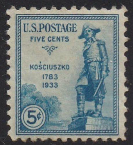 # 734 (1933) Kosciuszko - Sgl, VF MNH