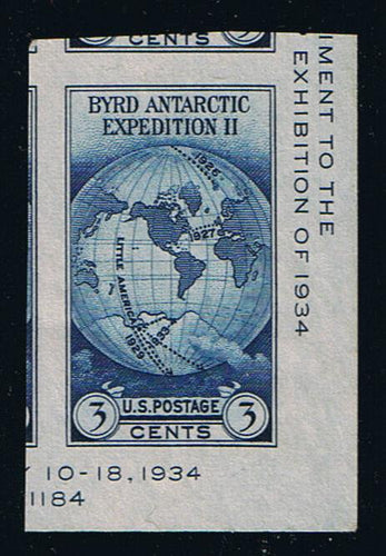 # 735a (1934) Byrd Antarctic - SS sgl, LR corner, NGAI, JUMBO