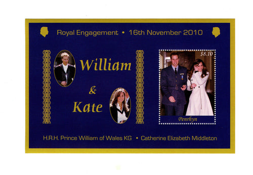 Penrhyn # 480 Royal Engagement Special Souvenir Sheet