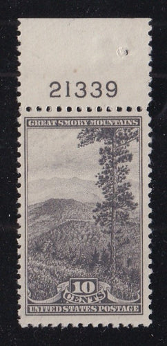 # 749 (1934) National Parks, Smoky Mtns - Plt sgl, T #21339, MNH