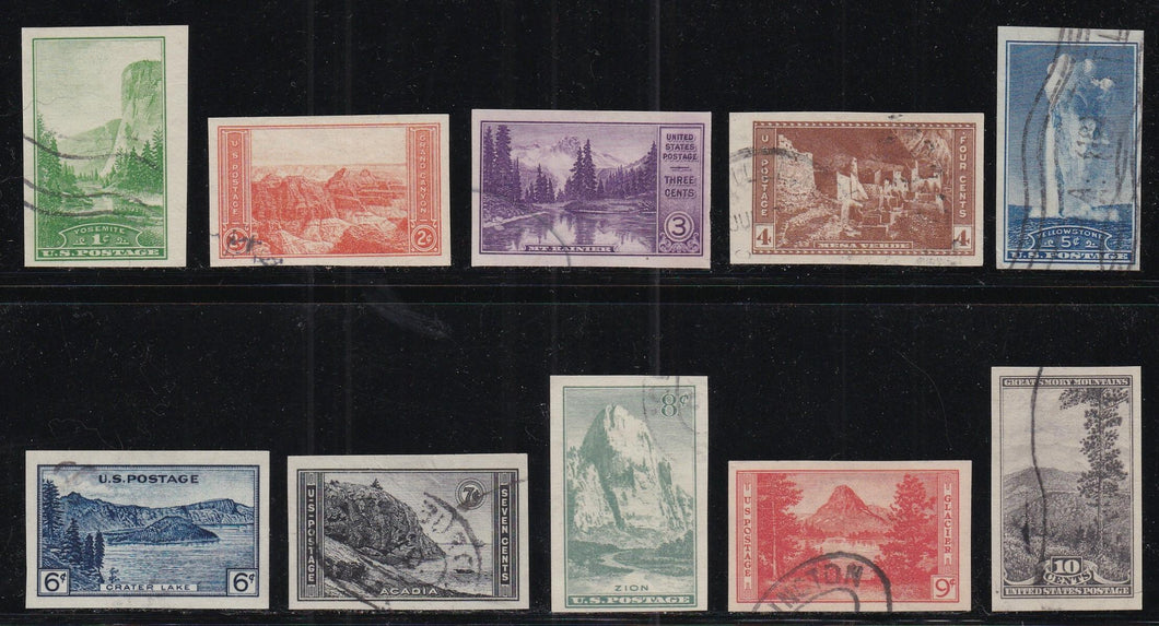 # 756-65 (1935) National Parks - Sgls, Set/10, Used