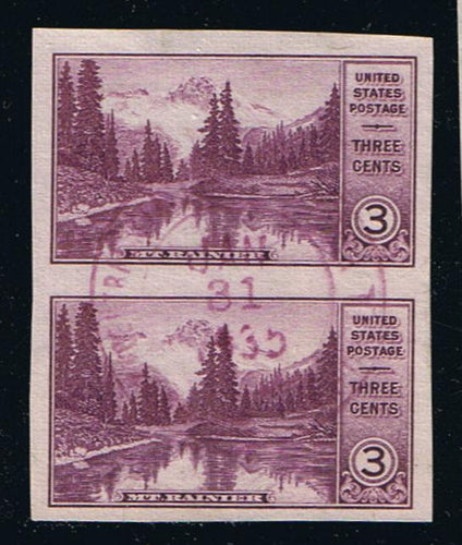 # 758 (1935) Mt Rainier & Mirror Lake - V Pr, Used, 1/31/35 CDS, EARLY USE