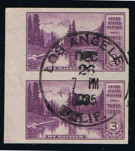 # 758 (1935) Mt Rainier & Mirror Lake - V Pr, Used, 12/26/35 CDS