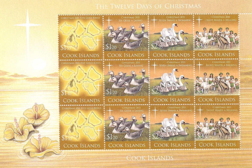 CI # 1390 (2011) Twelve Days of Christmas Issue Mini-Sheet