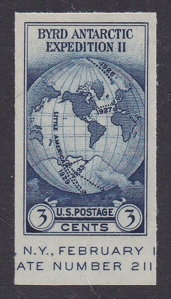 # 735a (1934) Byrd Antarctic - SS sgl, Bottom mgn, NGAI