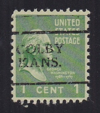 # 804 (1938) Washington, green, precancel - Sgl, MNH