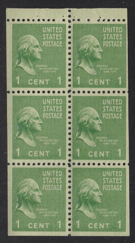 # 804b (1942) Washington - Bklt pane, 2.5mm gutter, VF/XF MNH [2]