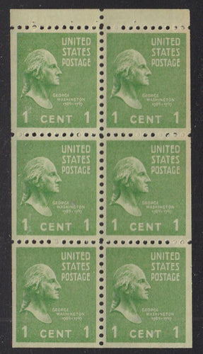 # 804b (1942) Washington - Bklt pane, 2.5mm gutter, XF MNH [2]