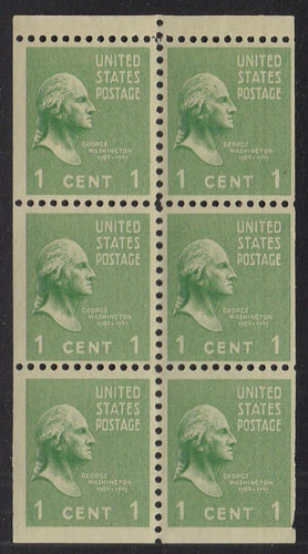 # 804b (1939) Washington - Bklt pane, 3mm gutter, MNH [2]