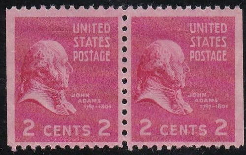 # 806b (1942) Adams - Bklt pr, 2.5mm gutter, MNH
