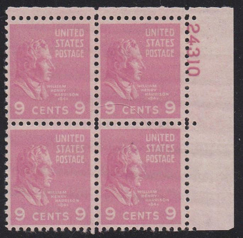 # 814 (1938) Harrison, rose pink - PB, UR #24310, MNH