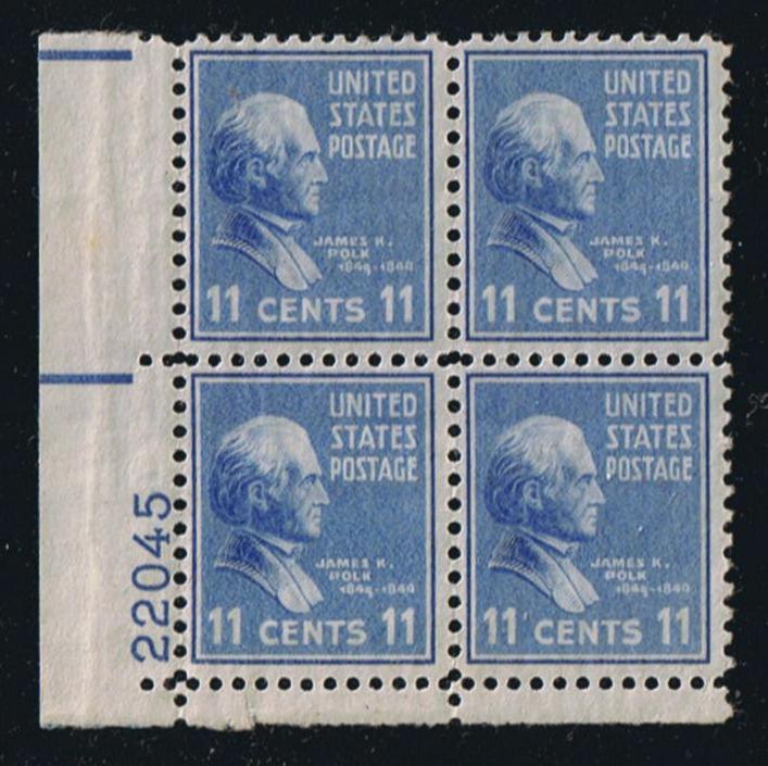 # 816 (1938) Polk, ultramarine - PB, LL #22045, MNH