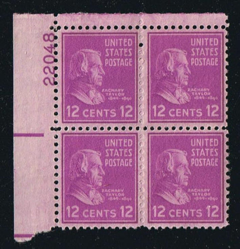 # 817 (1938) Taylor, brt mauve - PB, UL #22048, MNH