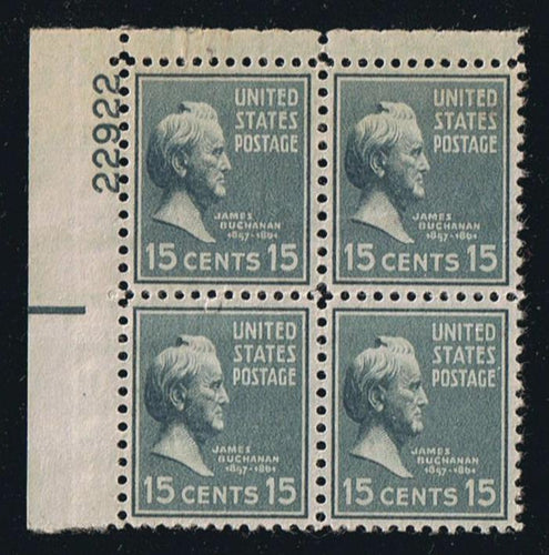 # 820 (1938) Buchanan - PB, UL #22922, MNH