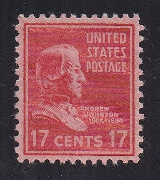 # 822 (1938) Johnson, deep rose red - Sgl, MLH