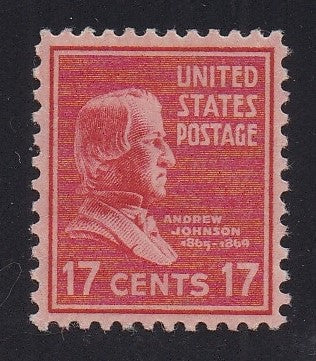 # 822 (1938) Johnson, deep rose red - Sgl, MNH