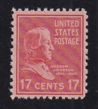 # 822 (1938) Johnson, rose red - Sgl, MNH