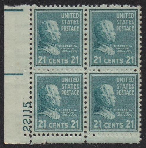 # 826 (1938) Arthur, dull blue - PB, LL #22115, MNH [1]