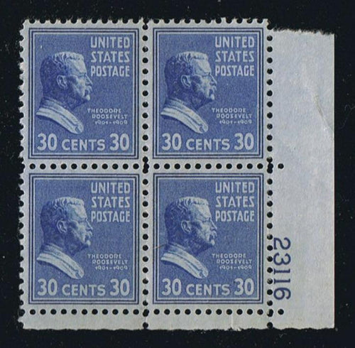 # 830 (1938) Roosevelt, deep ultra - PB, LR #22116, MNH