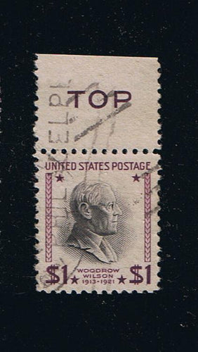 # 832 (1938) Wilson, purple/black - Sgl, Top mgn, 'TOP', Used