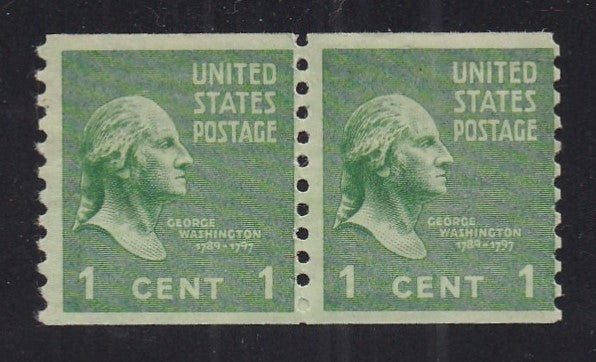 # 839 (1939) Washington - Coil pr, H, FVF MNH