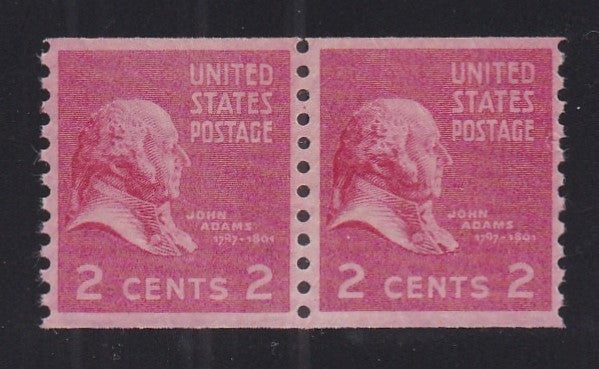# 841 (1939) J Adams - Coil pr, H, MNH