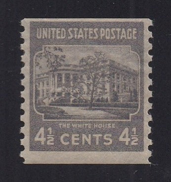 # 844 (1939) White House - Coil sgl, H, VF MLH