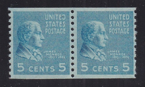 # 845 (1939) Monroe - Coil pr, H, MNH