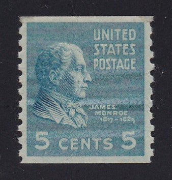 # 845 (1939) Monroe - Coil sgl, H, MNH