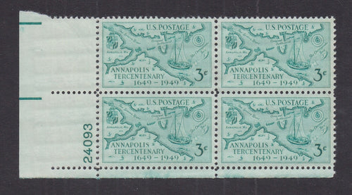 # 984 (1949) Annapolis Tercentenary - PB, LL #24093, XF MNH