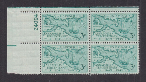 # 984 (1949) Annapolis Tercentenary - PB, UL #24094, MNH