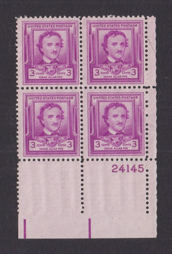 # 986 (1949) Edgar Allan Poe - PB, LR #24145, FVF MNH